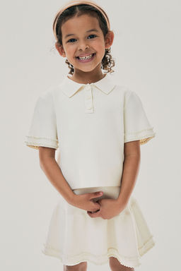 H&M - Girls White Bead-Embellished Knitted Skirt