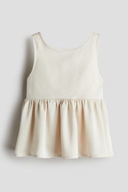 H&M - Girls Beige Satin Peplum Top
