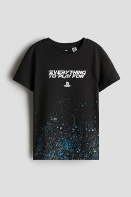 H&M - Boys Black Printed T-Shirt