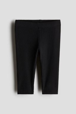 H&M - Boys Black Ribbed Cotton Leggings