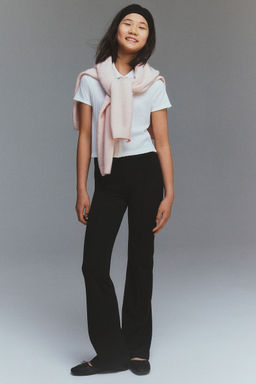 H&M - Girls Black Fla Jersey Trousers
