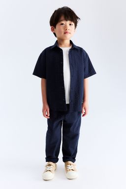 H&M - Boys Blue Cotton Seersucker Trousers