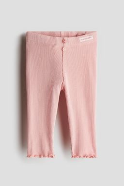 H&M - Girls Pink Ribbed Cotton Leggings