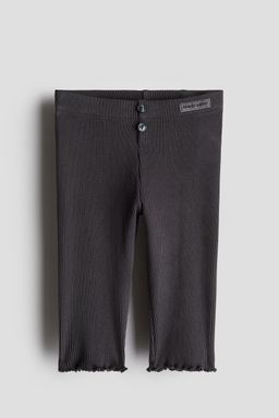 H&M - Girls Grey Ribbed Cotton Leggings