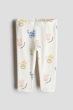 H&M - Girls White Cotton Jersey Leggings