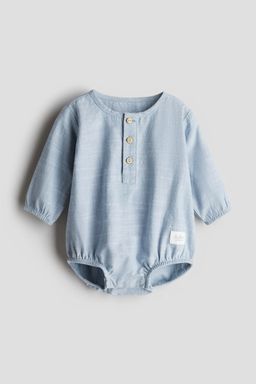 H&M - Boys Turquoise Cotton Muslin Romper Suit