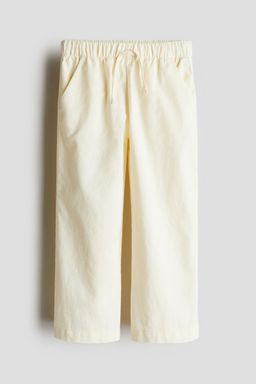 H&M - Girls Yellow Linen-Blend Joggers