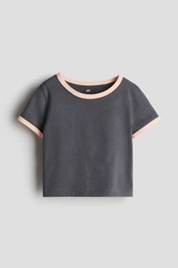 H&M - Girls Grey Cotton Jersey Top