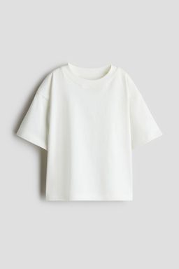 H&M - Girls White Boxy Cotton T-Shirt