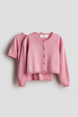 H&M - Girls Pink 2-Piece Top And Cardigan Set