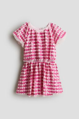 H&M - Girls Pink 2-Piece Sequined Top And Skirt Set