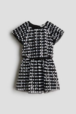 H&M - Girls Black 2-Piece Sequined Top And Skirt Set