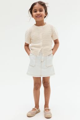 H&M - Girls White Cotton Twill Skirt