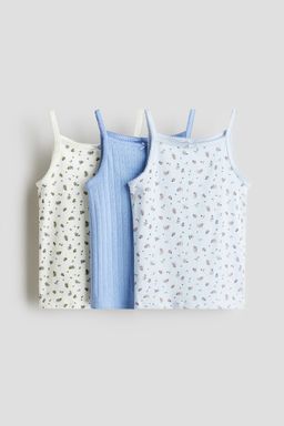 H&M - Girls 3-Pack Cotton Strappy Tops