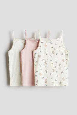 H&M - Girls 3-Pack Cotton Strappy Tops