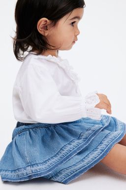 H&M - Girls Blue Flounced Denim Skirt