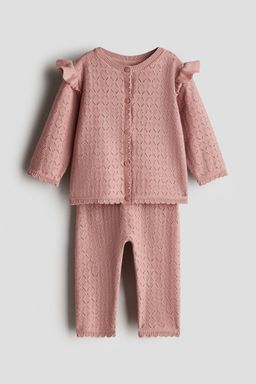 H&M - Girls Pink 2-Piece Fine-Knit Set