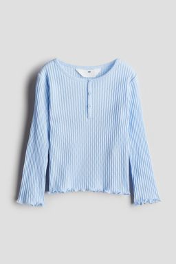H&M - Girls Blue Pointelle Jersey Top