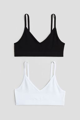 H&M - Girls 2-Pack V-Neck Crop Tops