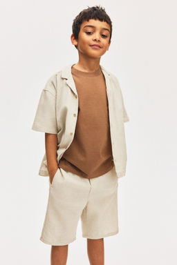 H&M - Boys Beige Linen-Blend Shorts