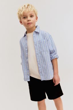 H&M - Boys Black Linen-Blend Shorts