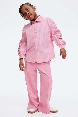 H&M - Girls Pink Wide Crease-Leg Trousers