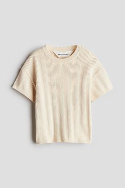H&M - Boys Beige Rib-Knit T-Shirt