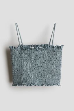 H&M - Girls Turquoise Smocked Crop Top