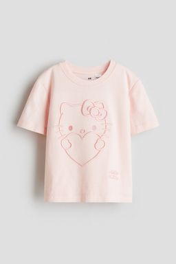 H&M - Girls Pink Print-Motif Cotton T-Shirt