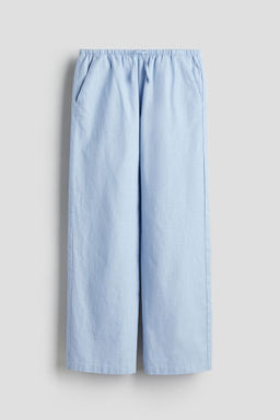 H&M - Girls Blue Linen-Blend Trousers
