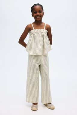 H&M - Girls Beige 2-Piece Top And Trousers Set