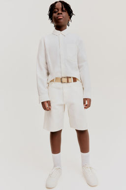 H&M - Boys White Loose-Fit Denim Shorts