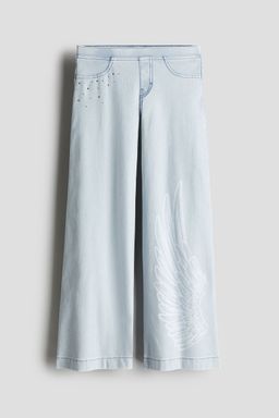 H&M - Girls Blue Wide Denim-Look Trousers