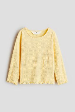 H&M - Girls Yellow Smocked Jersey Top