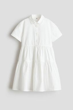 H&M - Girls White Cotton Shirt Dress