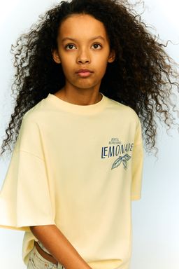 H&M - Girls Yellow Oversized Cotton T-Shirt