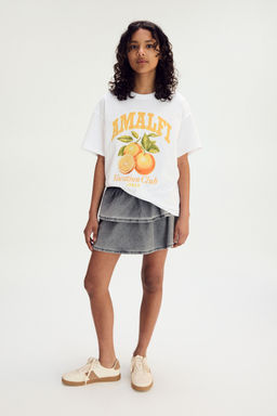 H&M - Girls White Oversized Cotton T-Shirt