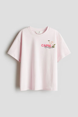 H&M - Girls Pink Oversized Cotton T-Shirt