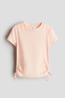 H&M - Girls Orange Drawstring-Detail Jersey Top