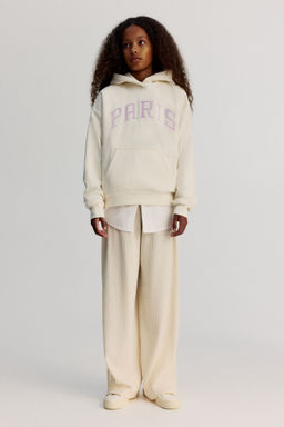 H&M - Girls Beige Textu Jersey Trousers