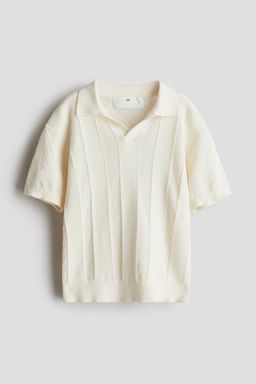 H&M - Boys White Knitted Polo Shirt