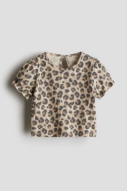 H&M - Girls Beige Textu Jersey Top