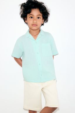 H&M - Boys Turquoise Cotton Muslin Resort Shirt