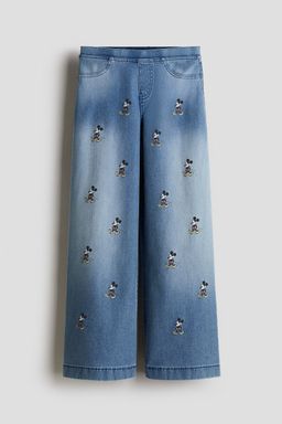H&M - Girls Blue Wide Denim-Look Trousers