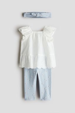 H&M - Girls White 3-Piece Cotton Set