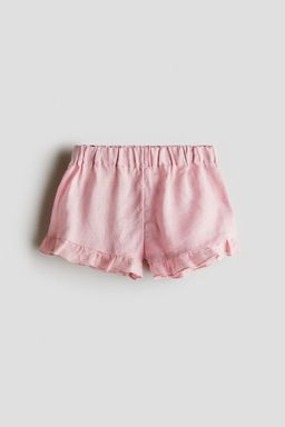 H&M - Girls Pink Frilled Linen Shorts