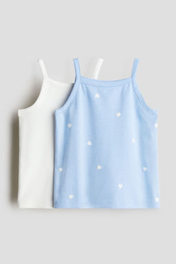 H&M - Girls 2-Pack Cotton Strappy Tops