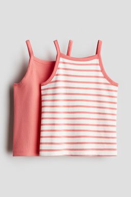 H&M - Girls 2-Pack Cotton Strappy Tops