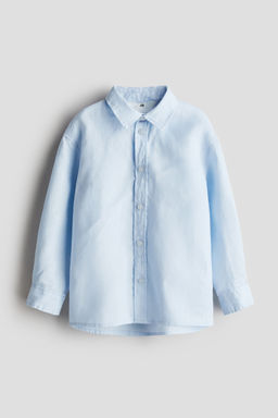 H&M - Boys Blue Loose-Fit Linen Shirt