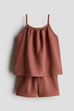 H&M - Girls Orange 2-Piece Cotton Muslin Set